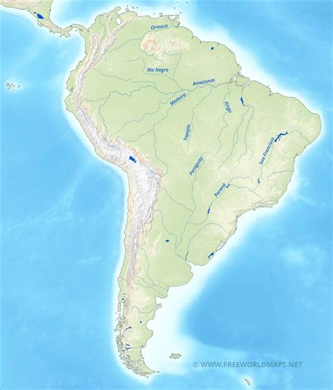 South America Map With Rivers Interactive Map
