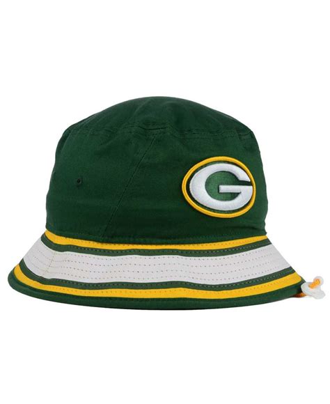 Ktz Cotton Green Bay Packers Team Stripe Bucket Hat For Men Lyst