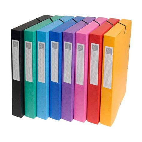 Exacompta Box File A4 25mm Pack of 8 Assorted