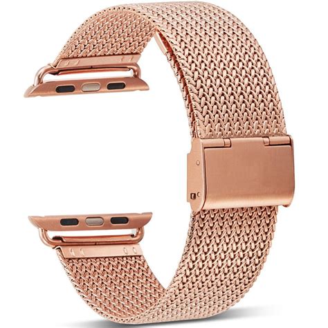 apple watch bands for 42 44 45mm series se 8 7 6 5 4 3 2 1 sport edition milanese loop rose