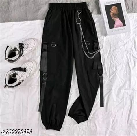 Black Cargo Pants Women Punk Streetwear High Waist Pants Gothic Harajuku Spring Plus Size Casual