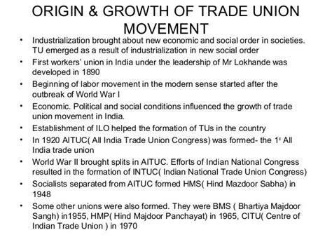 History Of Trade Unions In India Triumphias