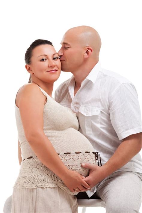 Happy Pregnant Woman With Her Husband Stock Image Image Of Love Beauty 21369925