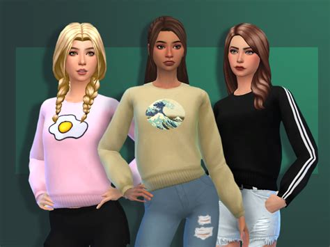 Aspen Sweater Recolor Sims 4 Maxis Match Custom Content Cc Sims 4