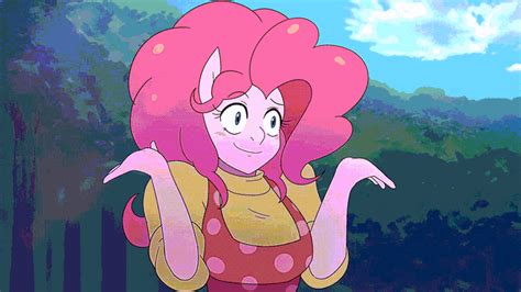 2980707 Safe Artist Traupa Derpibooru Import Pinkie Pie Anthro Animated Bouncing
