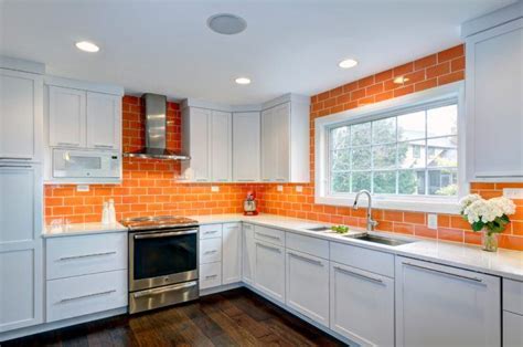 If you're going for this look, choose cabinets. 10 Beautiful Kitchens with Orange Walls