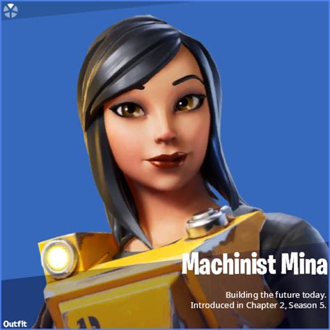 It contains the following items: Machinist Mina Fortnite Wallpapers - Wallpaper Cave