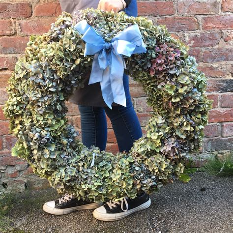 Dried Hydrangea Wreath Same Day Flower Delivery Dried Hydrangeas