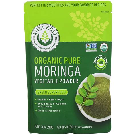 Kuli Kuli Organic Pure Moringa Vegetable Powder 74 Oz 210 G Iherb
