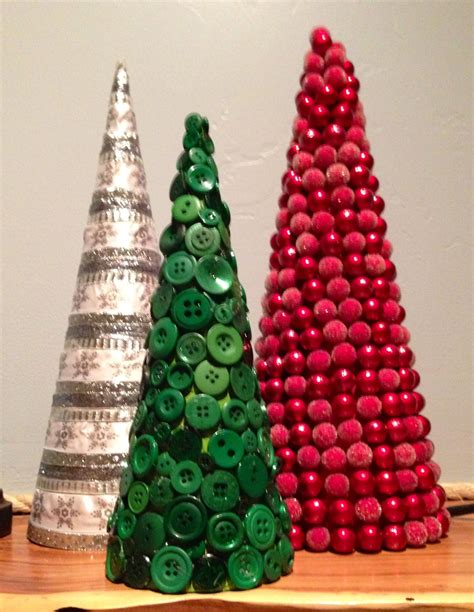 Ribbon Berry And Button Trees I Made For Christmas Decor Christmas