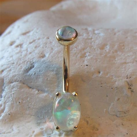 14k Solid White Gold Navel Belly Button Ring Internally Etsy