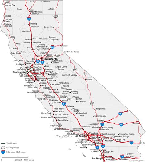 Map Of California Cities California Road Map캘리포니아 도로 지도