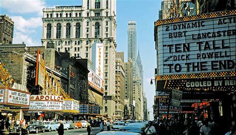 42nd street towards 7th avenue c late 1950s photographer unknown nyc times square vintage