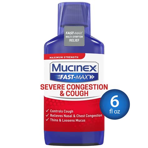 Mucinex Fast Max Maximum Strength Severe Congestion And Cough Liquid