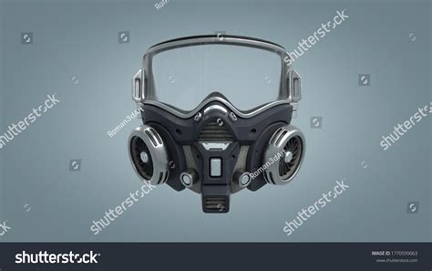 Futuristic Chemical Cyberpunk Gas Mask Protective Stock Illustration