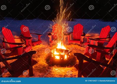 Bonfire In Winter Banff National Park Canada Stock Image Image Of