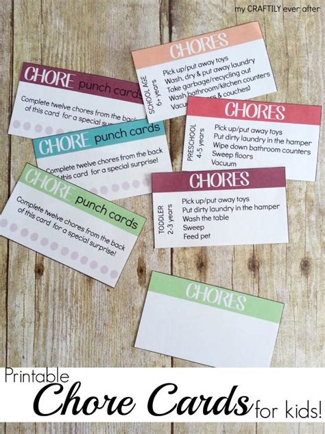Enchanting is different from vanilla minecraft, as enchantments can reach up to level 64. Printable Chore Punch Cards | FaveCrafts.com