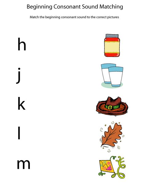 Beginning Consonant Sounds Worksheets Kindergarten Beginning
