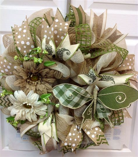 Burlap Wreath With Burlap Ribbons And Butterfly Check Out My Fb Page