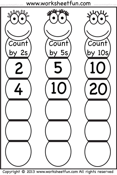 Skiip Counting Worksheet Kindergarten