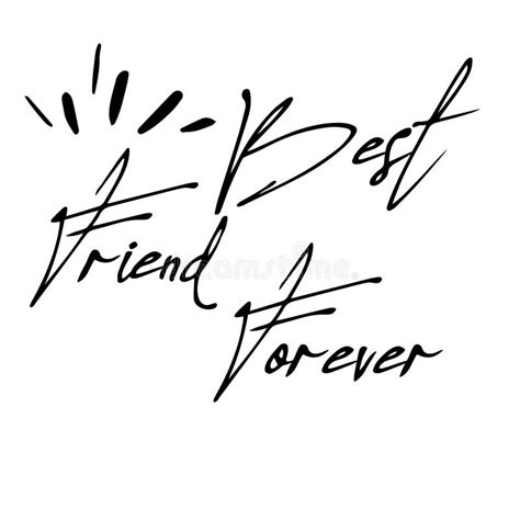 Best Friend Forever Card Lettering Motivation Poster Ink Illustration