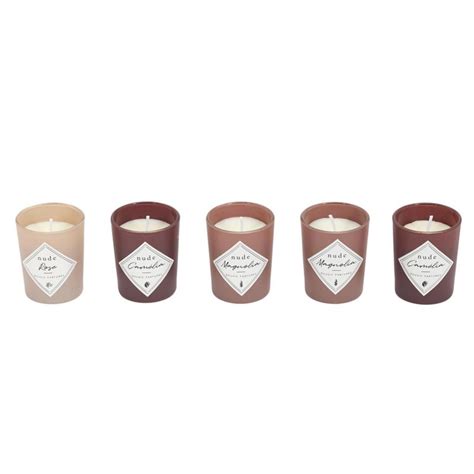 Lot de 5 Bougies Parfumées Coffret 5cm Nude