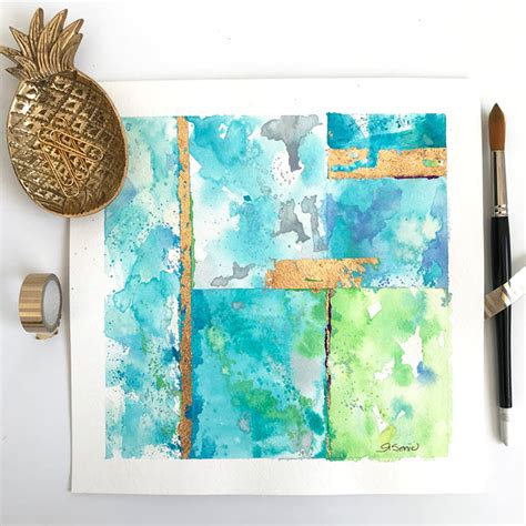 Sea Glass Abstract Original Art Watercolor Painting Abstract Art Boho