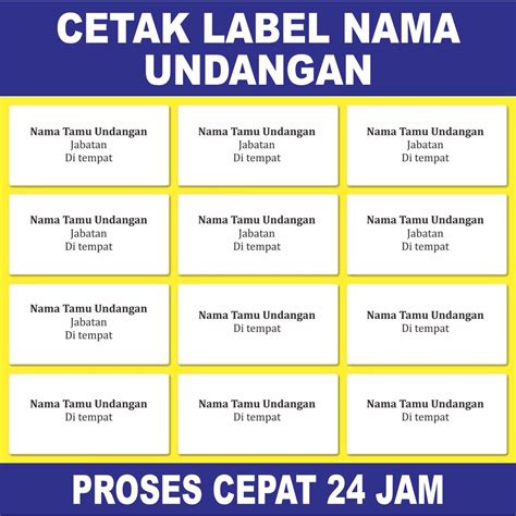 Jual Cetak Label Tamu Undangan No 103 Indonesiashopee Indonesia