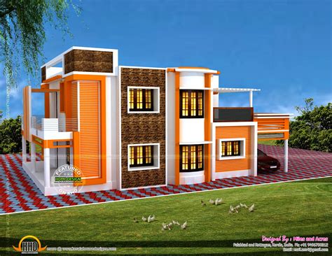 Floor Plan Of Modern Flat Roof House Kerala Home Design