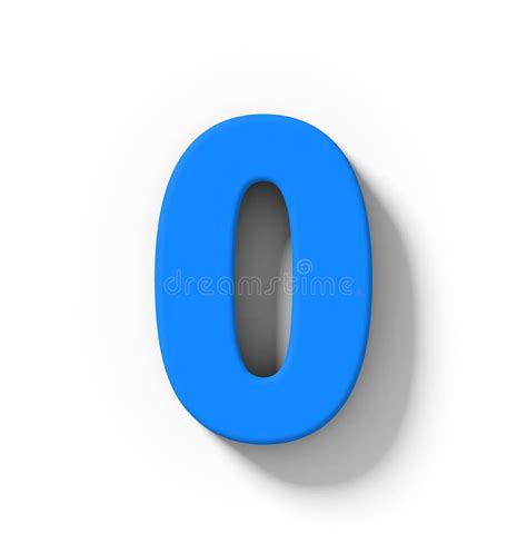 Number 0 3d Blue Isolated On White With Shadow Orthogonal Projection