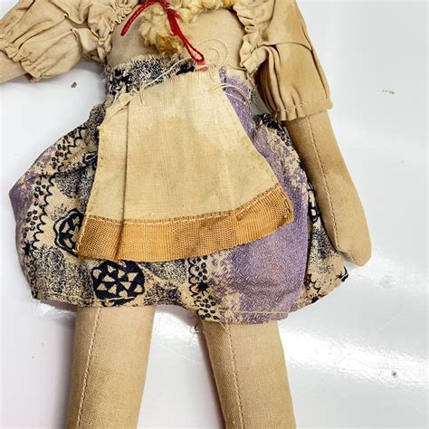 Vintage 1940 S Cloth Doll Celluloid Mask Face Hand Painted 11 5 Doll Poland Ebay