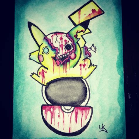 Zombie Pikachu Trading Card By Unicornkiddo On Deviantart
