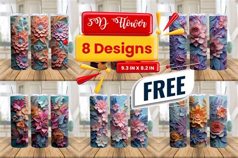 3d Flowers Sublimation Tumbler Wrap Png Graphic By Creative Express