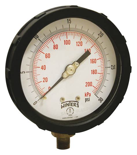 Winters Winters Instruments Pressure Gauge Blue 0 To 30 Psi 4 In