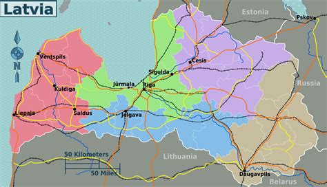 Latvia Regions Map Mapsofnet