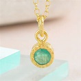gold genuine emerald may birthstone necklace by embers gemstone ...