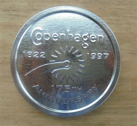 Presented with weyman's verbiage has some of the gold lettering worn off. Vintage Copenhagen Snuff 175th Anniversary factory Lid SPUR-NEW/MINT - Other