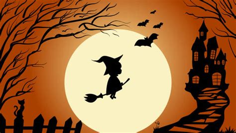 160 Witch Flying On A Magic Broomstick Against The Full Moon