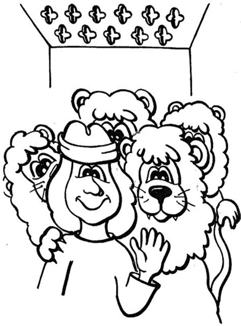 Cartoon Of Daniel And The Lions Den Coloring Page Netart