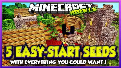 10 Awesome Seeds For An Easy Start In Survival Mode Minecraft 1 16 Seeds Java Edition Youtube