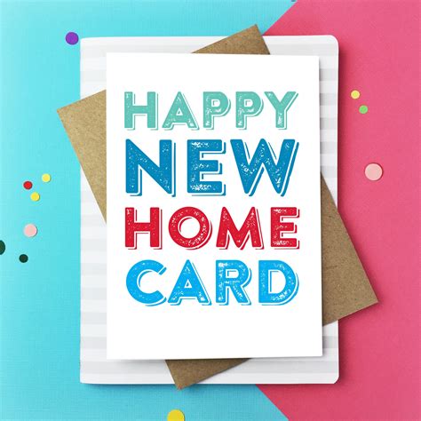 Happy New Home Card Contemporary Typographic New Home Celebration