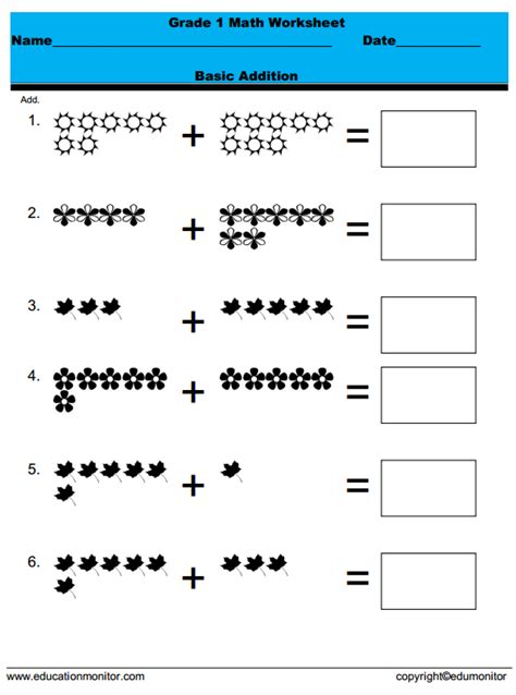 1st Grade Math Addition Worksheet