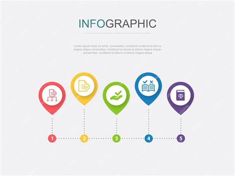 Cumplimiento De La Normativa Directriz Estándar Iconos De La Ley Plantilla De Diseño Infográfico