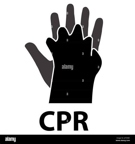 Cpr Hands Only Icon On White Background Cpr Sign Flat Style Stock