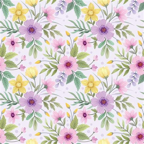 Flower Seamless Pattern Vector Art Icons And Graphics For Free Download