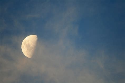 Half Moon And Cloudy Mist Free Stock Photo Public Domain Pictures