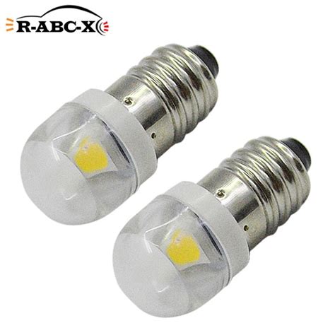 2pc E10 Light Dc 3v 6v 12v 5050 Led Screw Indicator Bulb Mini Warning