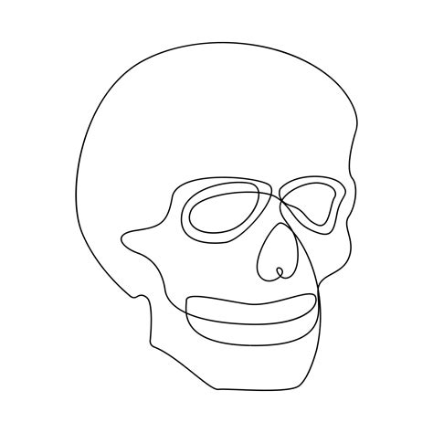 Premium Vector Continuous One Line Art Skull