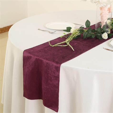 12 X 108 Purple Premium Velvet Table Runner Tableclothsfactory