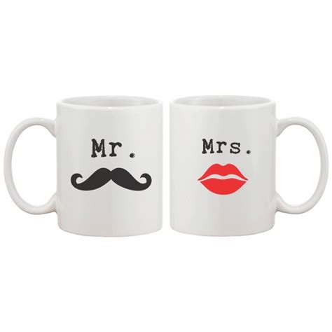 Mr Mustache And Mrs Lips Couple Mugs Bellechic